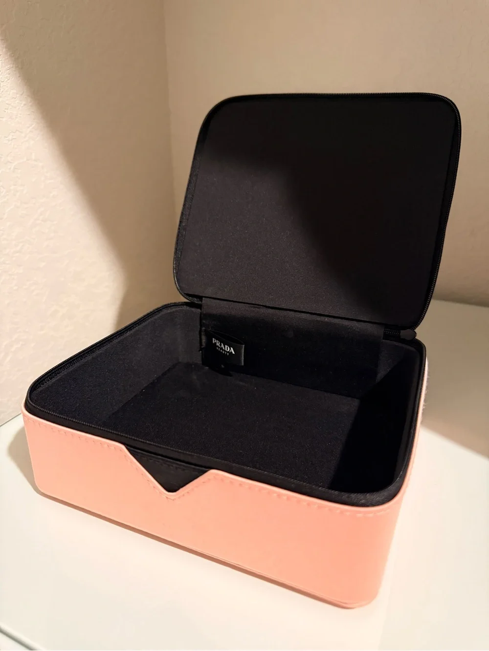 Prada Beauty Pink and Black Travel Storage Case